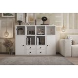 Leksa 2 Kapaklı Çekmeceli Raflı Kitaplık 130 Cm Beyaz Ktp-1099-Ç