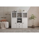 Leksa 2 Kapaklı Çekmeceli Raflı Kitaplık 65 Cm Beyaz Ktp-1057-Ç