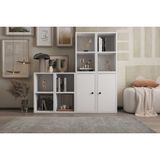 Leksa 2 Kapaklı Raflı Basamakli Kitaplık 130 Cm Beyaz Ktp-1245-Ç