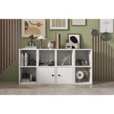 Leksa 2 Kapaklı Raflı Kitaplık 130 Cm Beyaz Ktp-1084-Ç