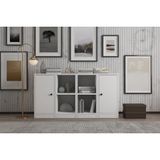 Leksa 2 Kapaklı Raflı Kitaplık 130 Cm Beyaz Ktp-1178-Ç