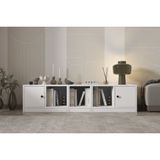 Leksa 2 Kapaklı Raflı Kitaplık 160 Cm Beyaz Ktp-1194-Ç