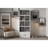 Leksa 2 Kapaklı Raflı Kitaplık 65 Cm Beyaz Ktp-1038-Ç
