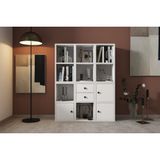 Leksa 3 Kapaklı Çekmeceli Raflı Kitaplık 97 Cm Beyaz Ktp-1061-Ç