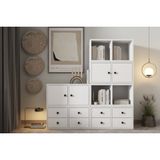 Leksa 4 Kapaklı Çekmeceli Raflı Basamaklı Kitaplık 130 Cm Beyaz Ktp-1244-Ç