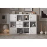 Leksa 4 Kapaklı Çekmeceli Raflı Kitaplık 130 Cm Beyaz Ktp-1093-Ç