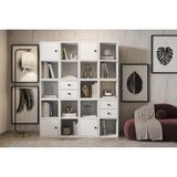 Leksa 4 Kapaklı Çekmeceli Raflı Kitaplık 130 Cm Beyaz Ktp-1121-Ç