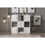 Leksa 4 Kapaklı Çekmeceli Raflı Kitaplık 65 Cm Beyaz Ktp-1053-Ç