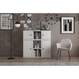 Leksa 4 Kapaklı Çekmeceli Raflı Kitaplık 65 Cm Beyaz Ktp-1058-Ç