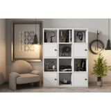Leksa 4 Kapaklı Çekmeceli Raflı Kitaplık 97 Cm Beyaz Ktp-1065-Ç