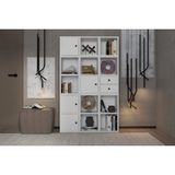 Leksa 4 Kapaklı Çekmeceli Raflı Kitaplık 97 Cm Beyaz Ktp-1075-Ç