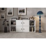 Leksa 4 Kapaklı Raflı Kitaplık 130 Cm Beyaz Ktp-1085-Ç