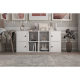 Leksa 4 Kapaklı Raflı Kitaplık 130 Cm Beyaz Ktp-1087-Ç