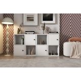 Leksa 4 Kapaklı Raflı Kitaplık 130 Cm Beyaz Ktp-1088-Ç
