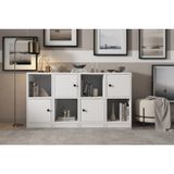 Leksa 4 Kapaklı Raflı Kitaplık 130 Cm Beyaz Ktp-1180-Ç