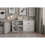 Leksa 4 Kapaklı Raflı Kitaplık 130 Cm Beyaz Ktp-1252-Ç