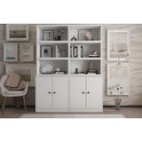 Leksa 4 Kapaklı Raflı Kitaplık 130 Cm Beyaz Ktp-1291-Ç