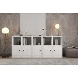Leksa 5 Kapaklı Raflı Kitaplık 160 Cm Beyaz Ktp-1175-Ç