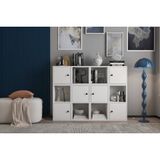 Leksa 6 Kapaklı Raflı Kitaplık 130 Cm Beyaz Ktp-1092-Ç