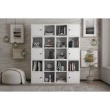 Leksa 6 Kapaklı Raflı Kitaplık 130 Cm Beyaz Ktp-1112-Ç