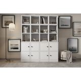 Leksa 8 Kapaklı Raflı Kitaplık 130 Cm Beyaz Ktp-1319-Ç