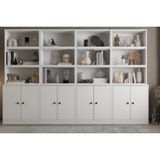 Leksa 8 Kapaklı Raflı Kitaplık 260 Cm Beyaz Ktp-1361-Ç