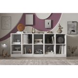 Leksa Archel 10 Raflı Modern Tasarım Beyaz Kitaplık