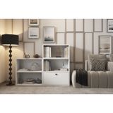 Leksa Düşer Kapaklı Raflı Kitaplık 130 Cm Beyaz Ktp-1254-Ç