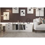 Leksa Tek Kapaklı Çekmeceli Raflı Kitaplık 130 Cm Beyaz Ktp-1199-Ç