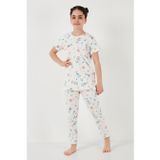 Lela % 100 Pamuk Bisiklet Yaka Kısa Kollu Kız Çocuk Pijama Takımı 6651002