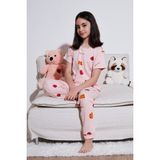Lela % 100 Pamuk Bisiklet Yaka Kısa Kollu Pijama Takımı Kız Çocuk Pijama Takımı 6651002 - Pembe - 3 - 4 Yaş