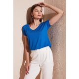 Lela 5862000 Saks V Yaka Rahat Kesim Kadın Bluz