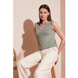 Lela 5864384 Olive Kadın Bluz