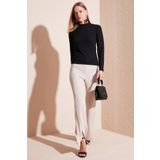 Lela 5865344 Fitilli Esnek Slim Fit Yarım Balıkçı Yaka Kadın Kazak