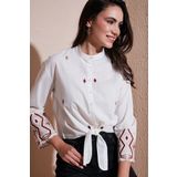 Lela 6110097 Beyaz Kadın Gömlek