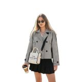 Lela Balıksırtı Pamuklu Regular Fit Kruvaze Yaka Astarlı Kaşe Ceket Mont Bayan MONT 6524981