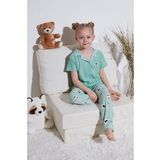 Lela Baskılı Beli Lastikli Gömlek Yaka Kısa Kollu Pijama Takımı Kız Çocuk PİJAMA TAKIMI 6576001