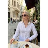 Lela Belden Oturtmalı Pileli Pamuk Karışımlı Fitted Fit Bayan Gömlek 6778275 BEYAZ