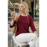 Lela Bisiklet Yaka Truvakar Kol Bluz Bayan Bluz 5861416Y - Bordo