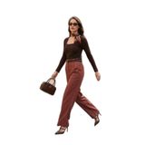 Lela Bol Paça Yüksek Bel Kemerli Pantolon Bayan PANTOLON 6923807