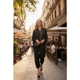 Lela Comfort Fit Yüksek Bel Lastikli Paça Saten Bayan Pantolon 68351217 SİYAH