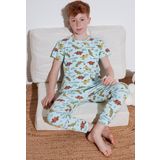 Lela Desenli % 100 Pamuk Bisiklet Yaka Erkek Çocuk Pijama Takımı 6651001 MİNT