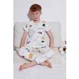 Lela Desenli % 100 Pamuk Bisiklet Yaka Pijama Takımı Erkek Çocuk PİJAMA TAKIMI 6651001
