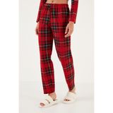 Lela Desenli Beli Lastikli Gömlek Yaka Dokuma Pijama Takımı Bayan PİJAMA TAKIMI 6095660W4
