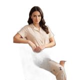Lela Desenli Normal Kalıp Düğmeli Kısa Kollu Yumuşak Dokulu Pijama Takımı Bayan PİJAMA TAKIMI 65770110