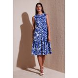 Lela Desenli Regular Fit Kolsuz Elbise Bayan Elbise 5865731 - Saks