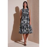 Lela Desenli Regular Fit Kolsuz Elbise Bayan Elbise 5865731 - Siyah - M