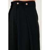 Lela Düğmeli Pile Detaylı Wide Leg Yüksek Bel Geniş Paça Pantolon Bayan PANTOLON 68351133