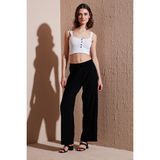 Lela Eşofman Çimalı Regular Fit Normal Bel Geniş Paça Eşofman Altı Bayan Eşofman Altı 5866260 - XL - Siyah
