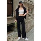 Lela Eşofman Çimalı Regular Fit Normal Bel Geniş Paça Eşofman Altı Bayan EŞOFMAN ALTI 5866260